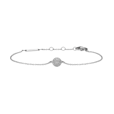Pavé Crystal Pendant Bracelet Silver